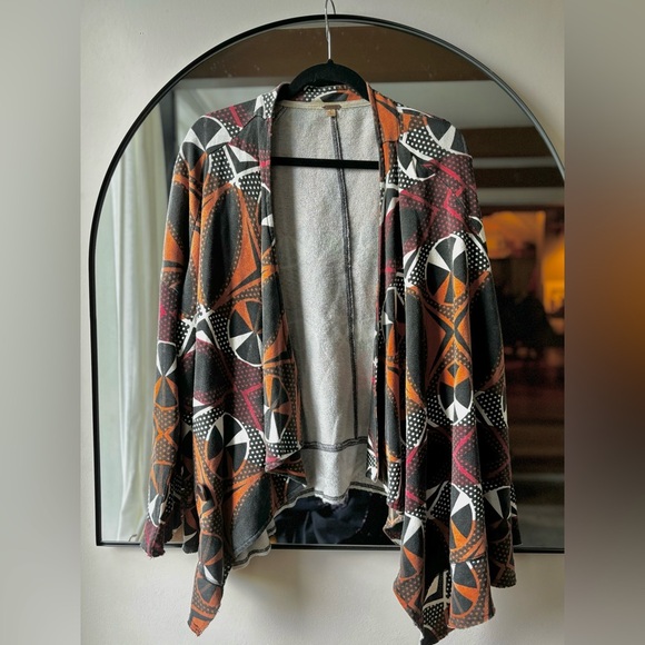 FREE PEOPLE | Multicolour geometric cotton draped cardigan | size small - Picture 1 of 7